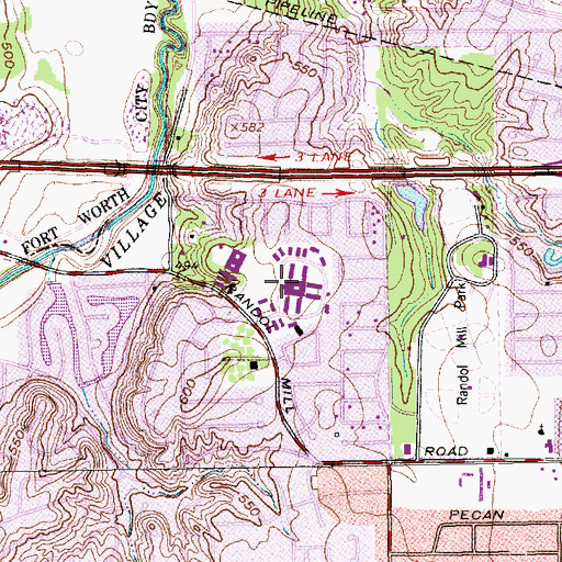 Topographic Map of Kindred Rehabilitation Hospital Arlington, TX