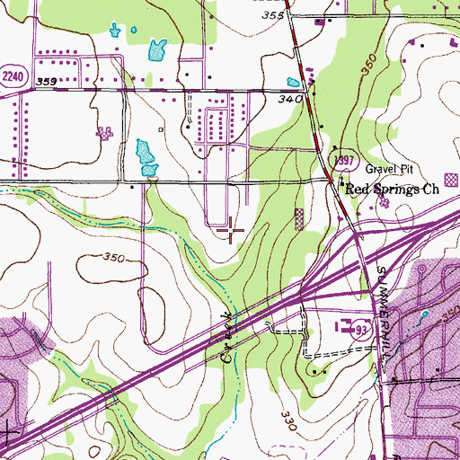 Topographic Map of Dubuis Hospital of Texarkana, TX