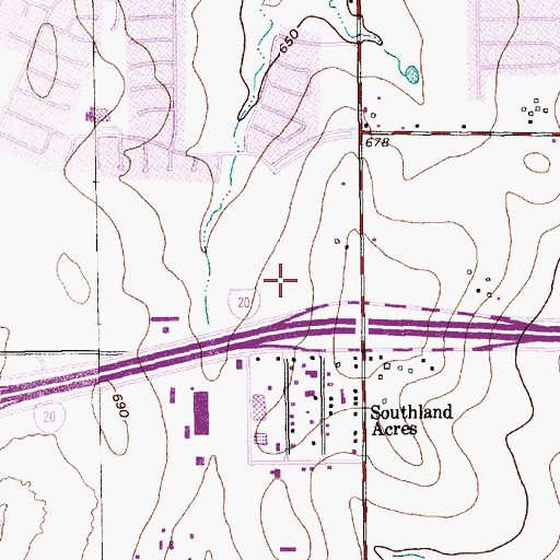 Topographic Map of US Medical Development Hospital at Arlington, TX