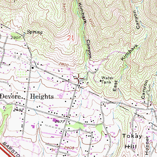 Topographic Map of Kimbark Canyon, CA