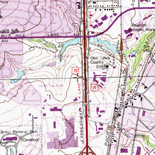 Topographic Map of North Central Surgical Center, TX