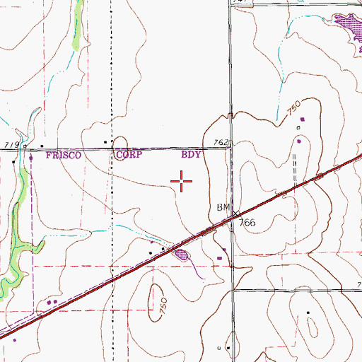Topographic Map of Centennial Medical Center, TX