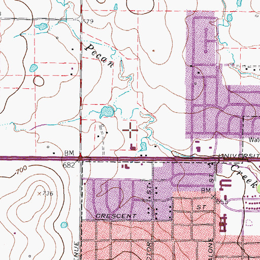 Topographic Map of University Behavioral Health of Denton, TX