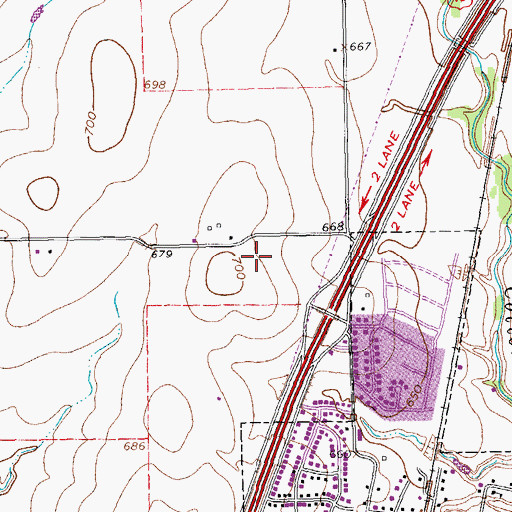 Topographic Map of Twin Creeks Hospital, TX