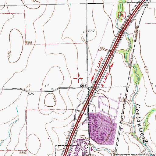 Topographic Map of Presbyterian Hospital of Allen, TX