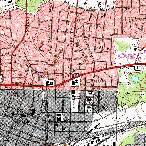 Topographic Map of Select Specialty Hospital - Longview, TX