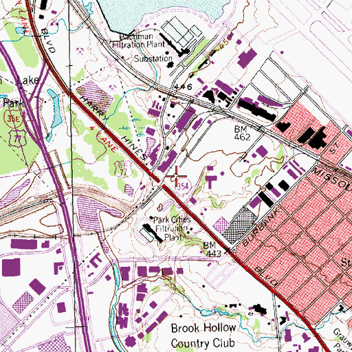 Topographic Map of Pine Creek Medical Center, TX