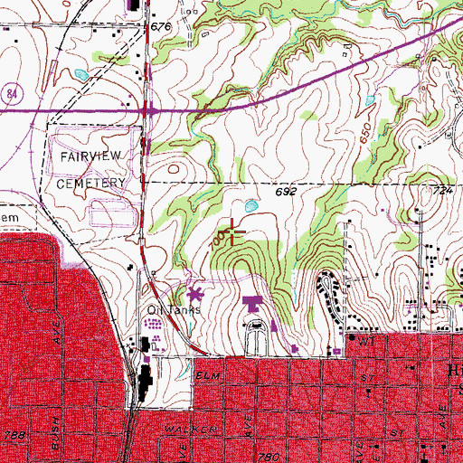 Topographic Map of Reba McIntire Center for Rehabilitation, TX