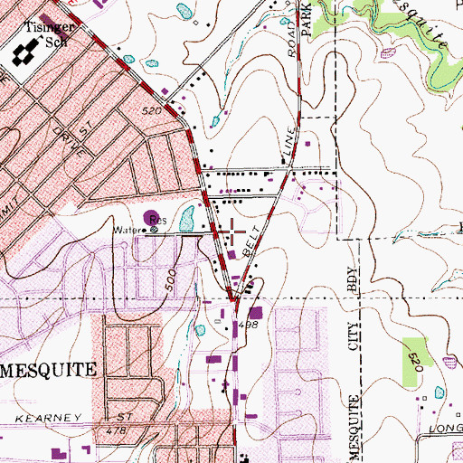 Topographic Map of Mesquite Specialty Hospital, TX