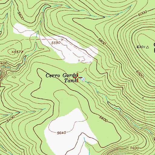 Topographic Map of Cerro Gordo Tank, AZ