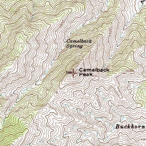 Topographic Map of Camelback Peak, AZ