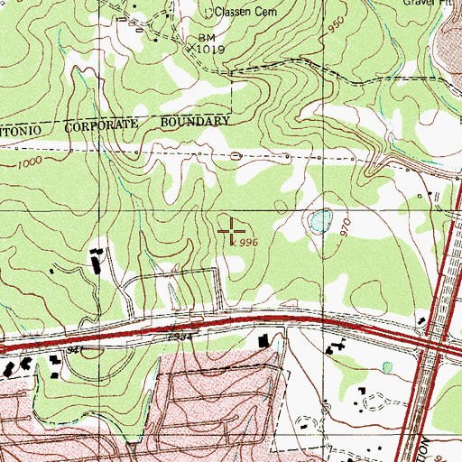 Topographic Map of South Texas Spine Hospital, TX