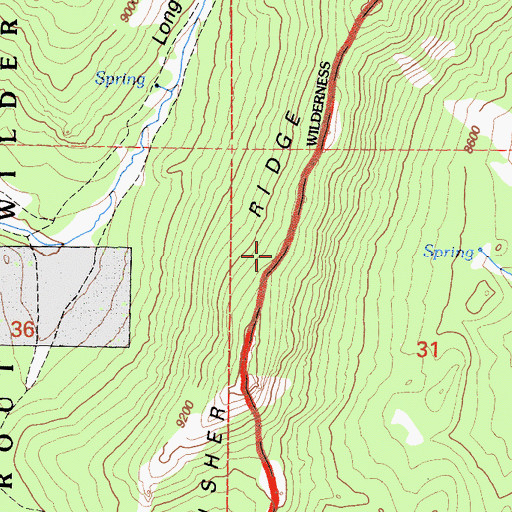Topographic Map of Kingfisher Ridge, CA