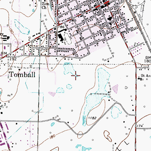 Topographic Map of Kindred Hospital Tomball, TX