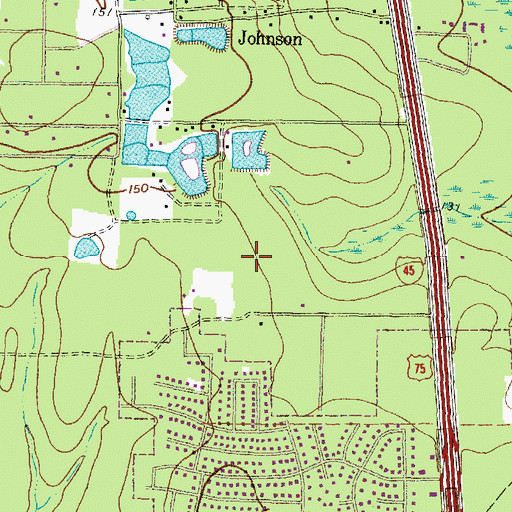 Topographic Map of Nexus Specialty Hospital - Shenandoah Campus, TX