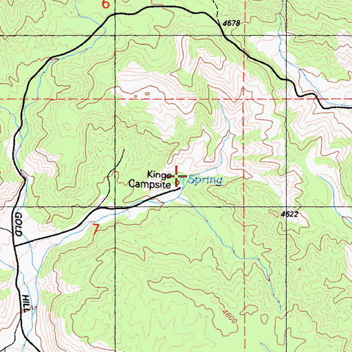 Topographic Map of Kings Campsite, CA