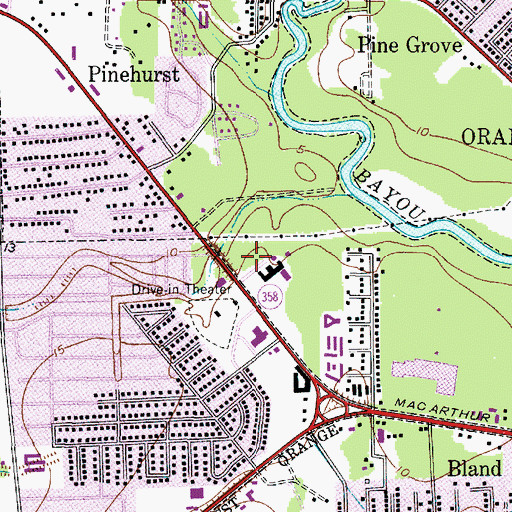 Topographic Map of Harbor Hospital of Southeast Texas, TX