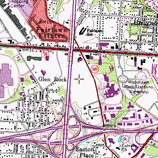 Topographic Map of Saint Mary's Home for Disabled Children, VA