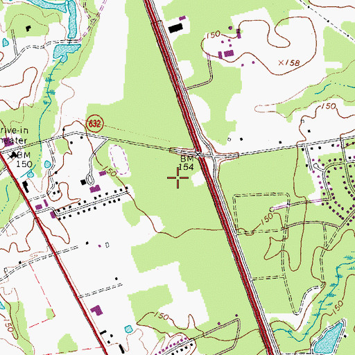 Topographic Map of Poplar Springs Hospital, VA
