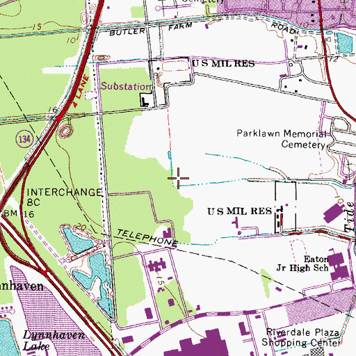 Topographic Map of Riverside Behavioral Health Center, VA