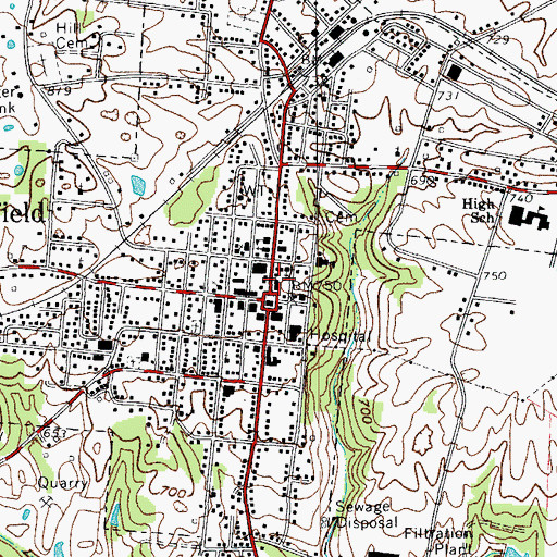 Topographic Map of Grayson County Emergency Medical Services, KY