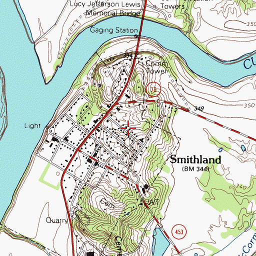 Topographic Map of Livingston County Ambulance Service, KY