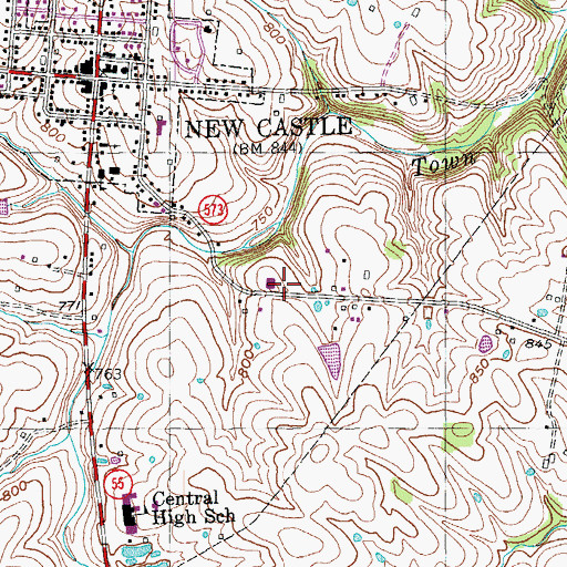 Topographic Map of Henry County Emergency Medical Services, KY