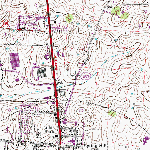 Topographic Map of Mercer County Emergency Medical Services, KY