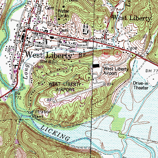 Topographic Map of Morgan County Emergency Ambulance Service, KY