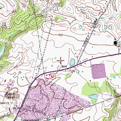 Topographic Map of Nelson County Emergency Medical Services Station 1, KY