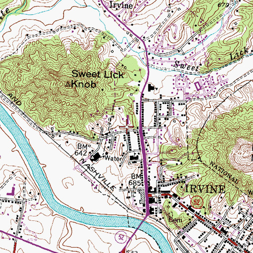 Topographic Map of Estill County Emergency Medical Services, KY
