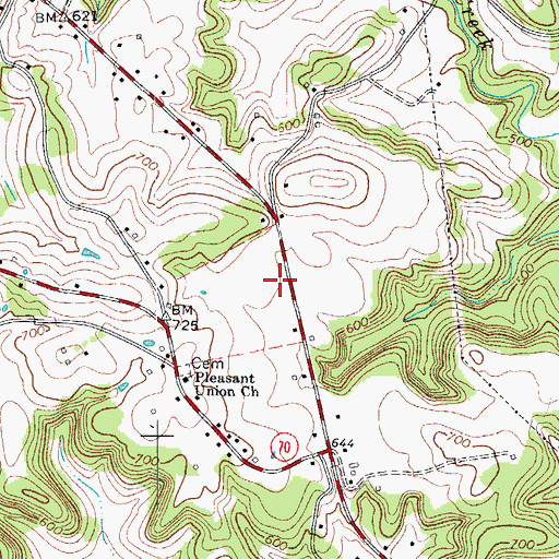 Topographic Map of Edmonson County Ambulance Service, KY