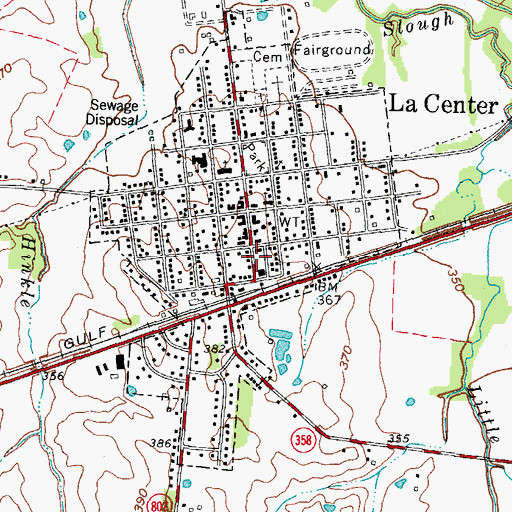 Topographic Map of Ballard County Emergency Medical Services, KY