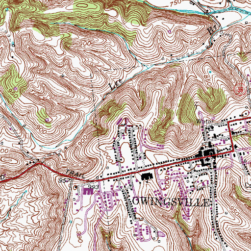 Topographic Map of Bath County Emergency Medical Services, KY