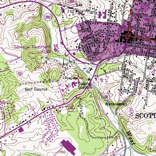 Topographic Map of Allen County Ambulance Service, KY