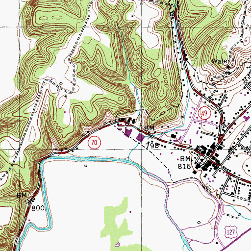 Topographic Map of Casey County Ambulance Service, KY