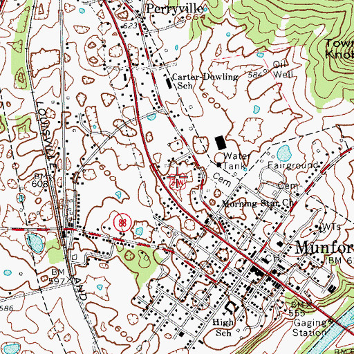Topographic Map of Hart County Ambulance Service, KY