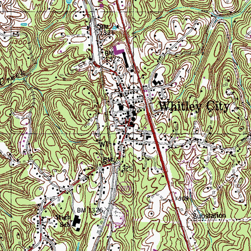 Topographic Map of McCreary County Ambulance Service, KY