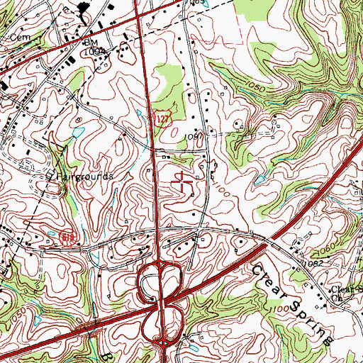 Topographic Map of Russell County Ambulance Service, KY