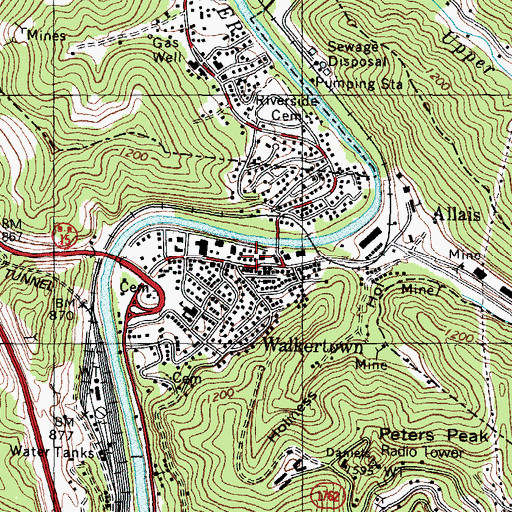 Topographic Map of Perry County Ambulance Authority, KY