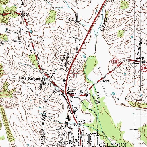 Topographic Map of McLean County Ambulance Service, KY