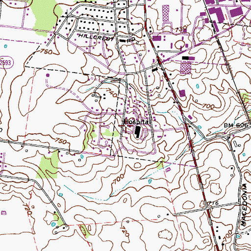 Topographic Map of Franklin - Simpson County Ambulance Service, KY