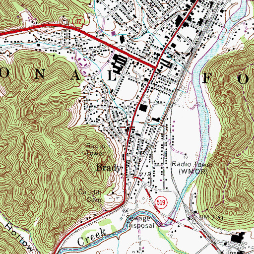 Topographic Map of Morehead - Rowan County Emergency Medical Services, KY