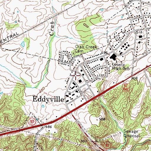 Topographic Map of Lyon County Ambulance Service, KY