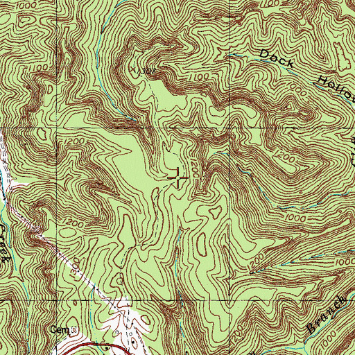 Topographic Map of Menifee County Ambulance Service, KY