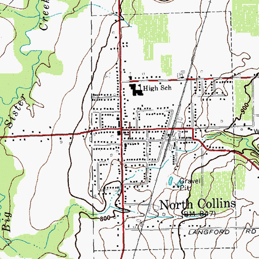 Topographic Map of North Collins Emergency Squad, NY