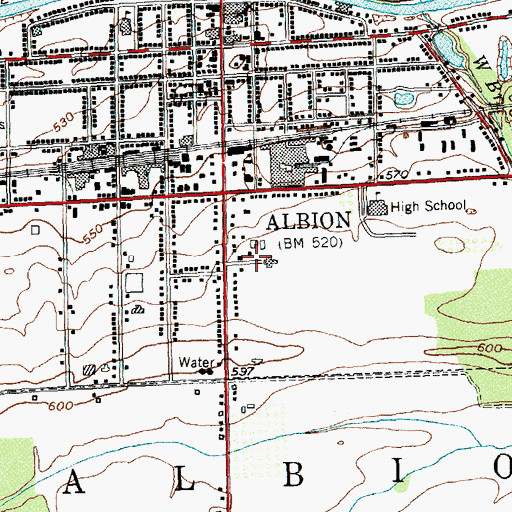 Topographic Map of Central Orleans Volunteer Ambulance, NY