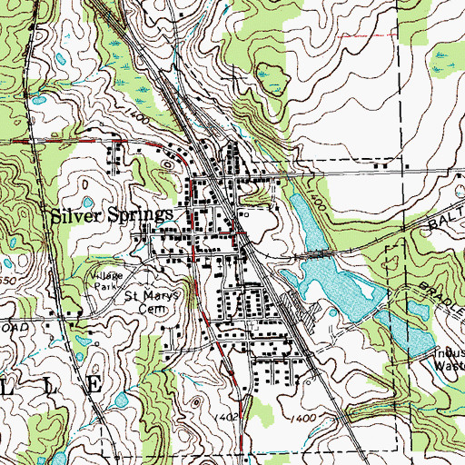 Topographic Map of Silver Springs Rescue Squad, NY