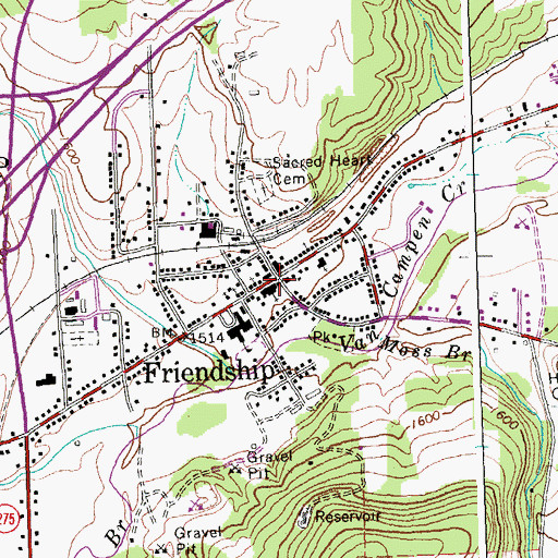 Topographic Map of Friendship Ambulance Squad, NY