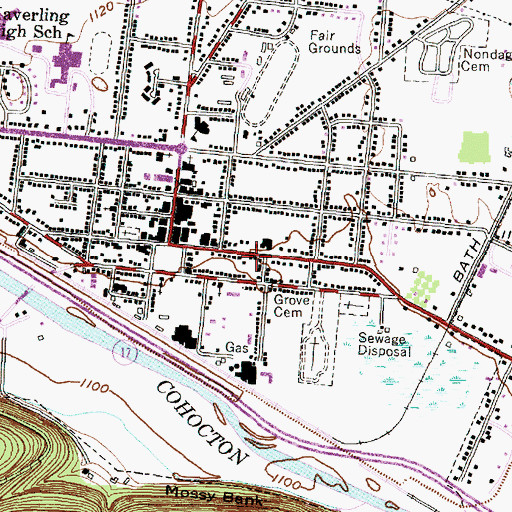 Topographic Map of Bath Volunteer Ambulance Corps, NY